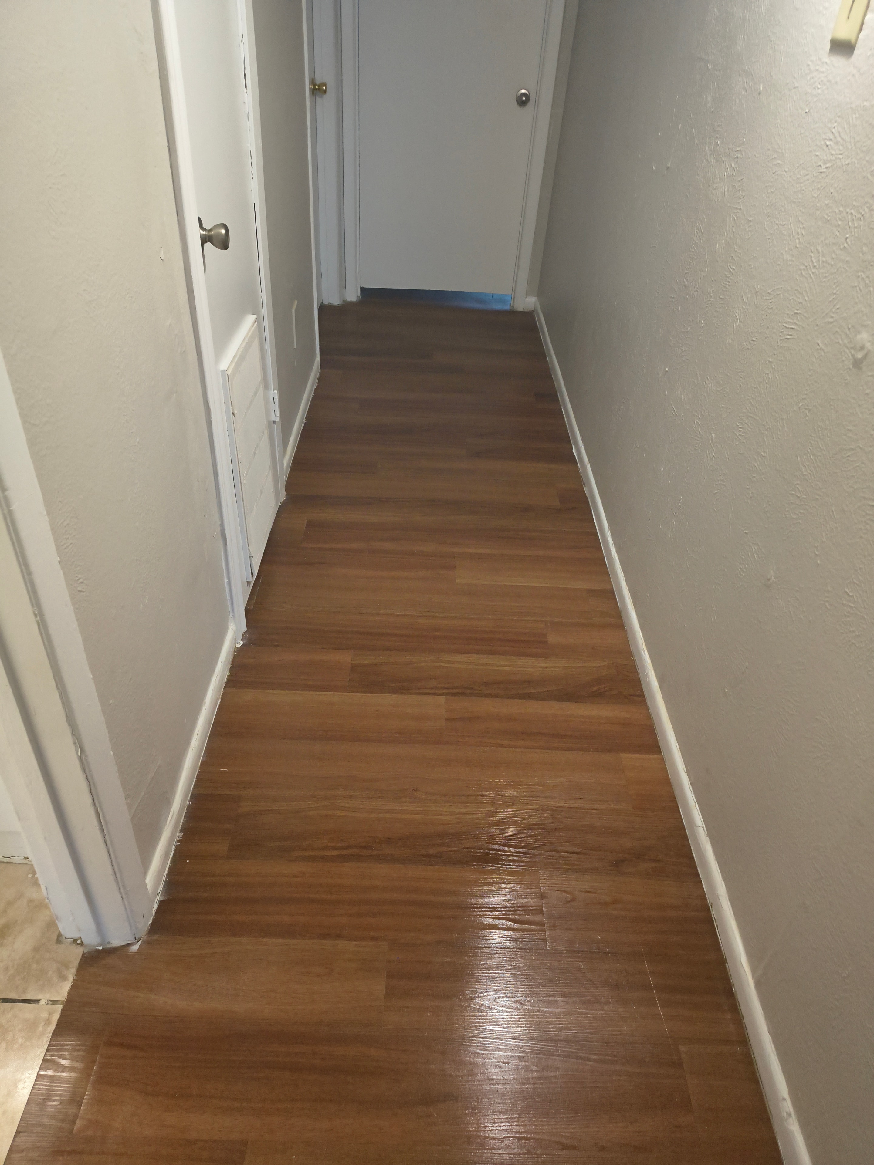 Cleaned room with wood paneling